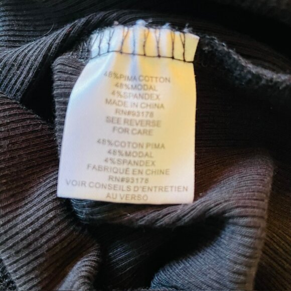 House of Harlow 1960 Black Ribbed Mock Neck Bodycon Maxi Dress Sleeveless Medium - Picture 7 of 8